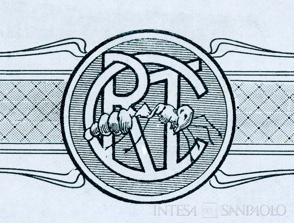Cassa di Risparmio di Tortona, logo dell banca, tratto dall'attestazione del versamento di 100 lire nel Fondo di Dotazione per la costituzione della banca, 11 dicembre 1911