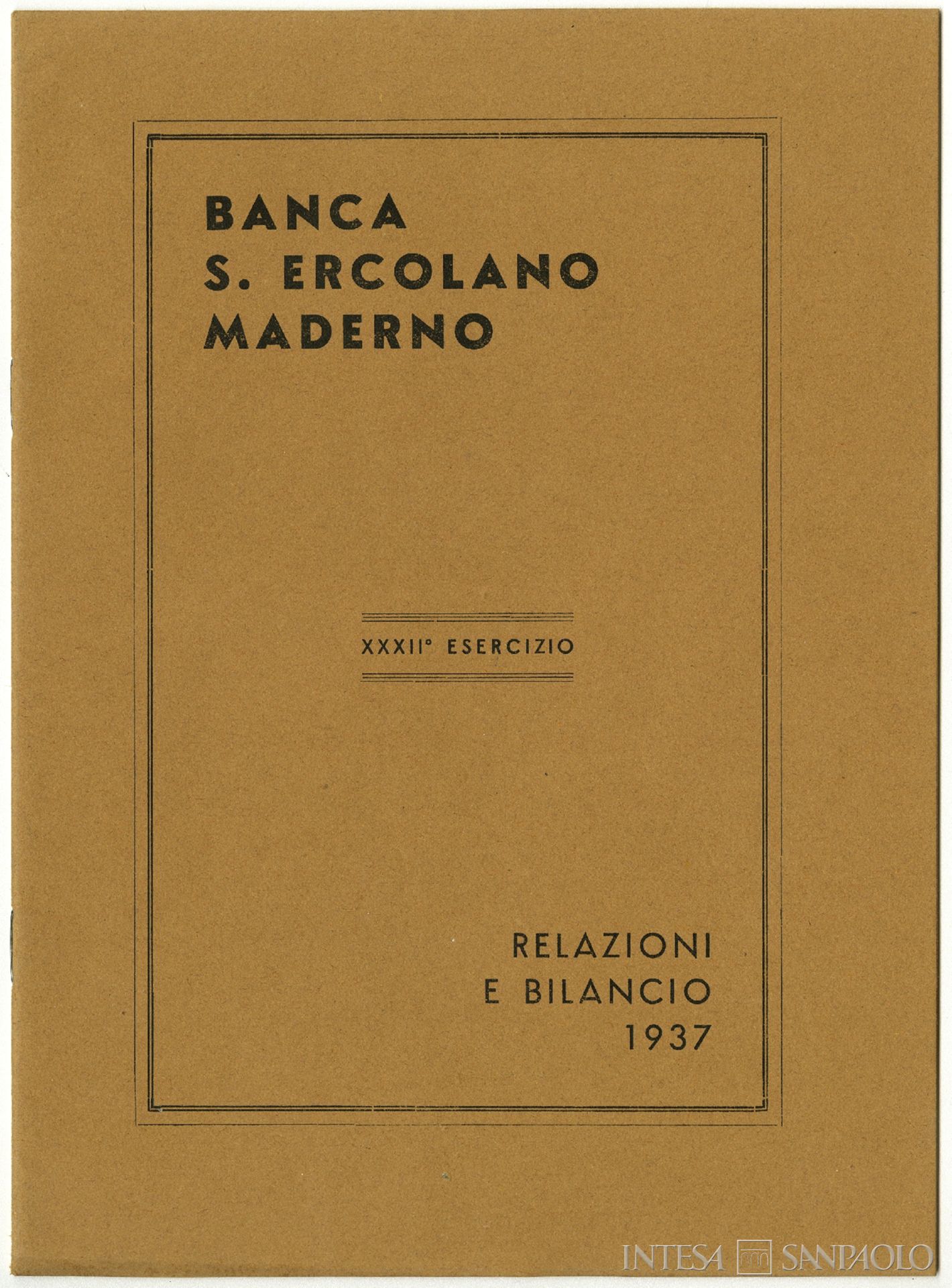Banca S. Ercolano di Maderno, relazioni e bilancio, 1937