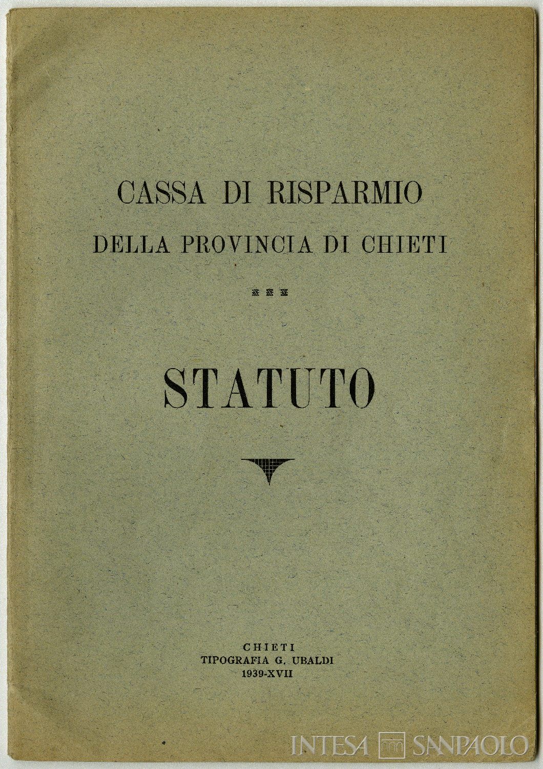 Cassa di Risparmio della Provincia di Chieti, Statuto, 1939