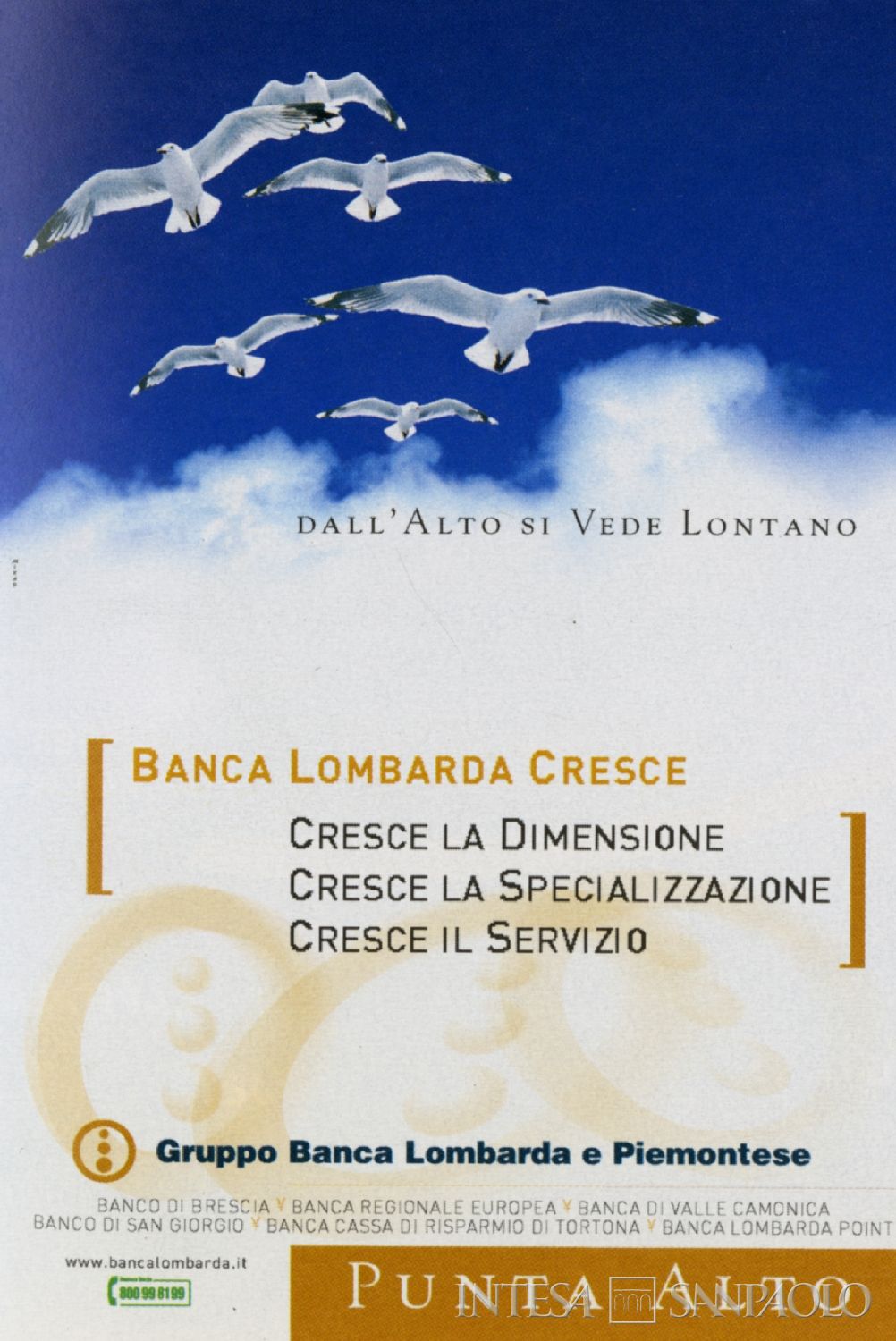 Banca Lombarda e Piemontese, pubblicità del Gruppo in occasione dell'aumento di capitale, realizzata da Mixad, 2002, tratta dall'house organ Rassegna (n. 13, luglio 2002)