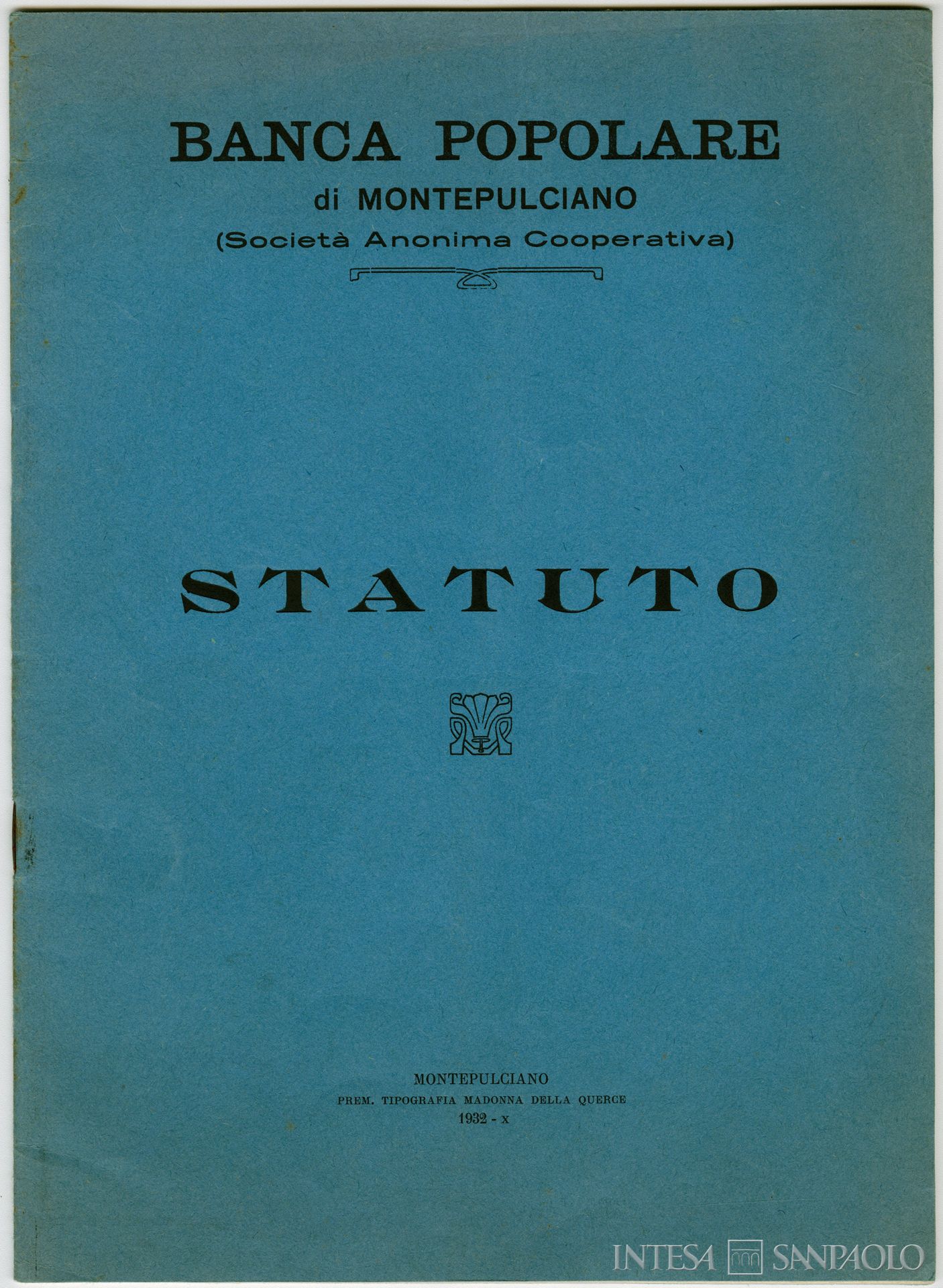 Banca Popolare di Montepulciano, statuto del 1932