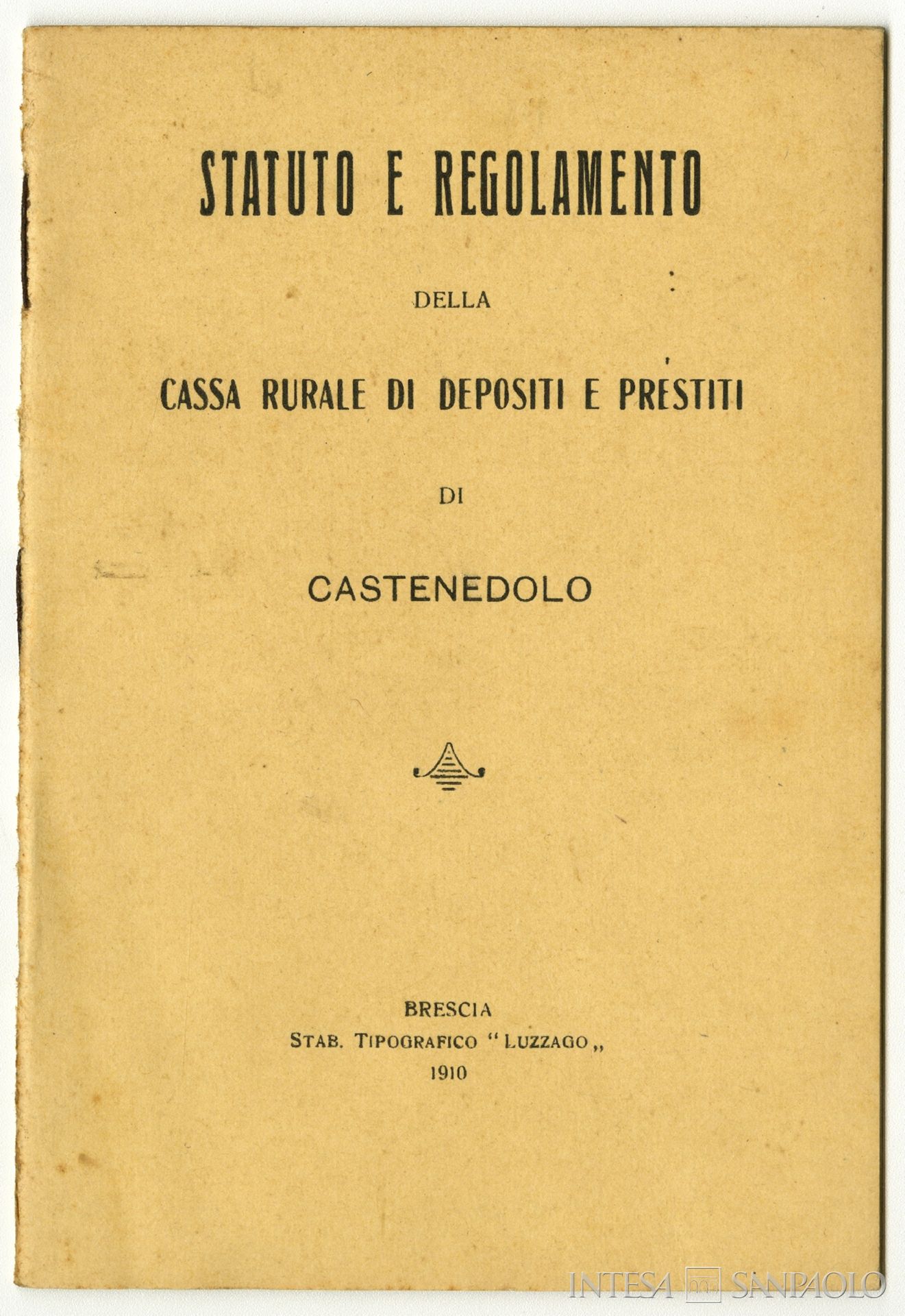 Cassa Rurale e Artigiana di Castenedolo, statuto, 1910