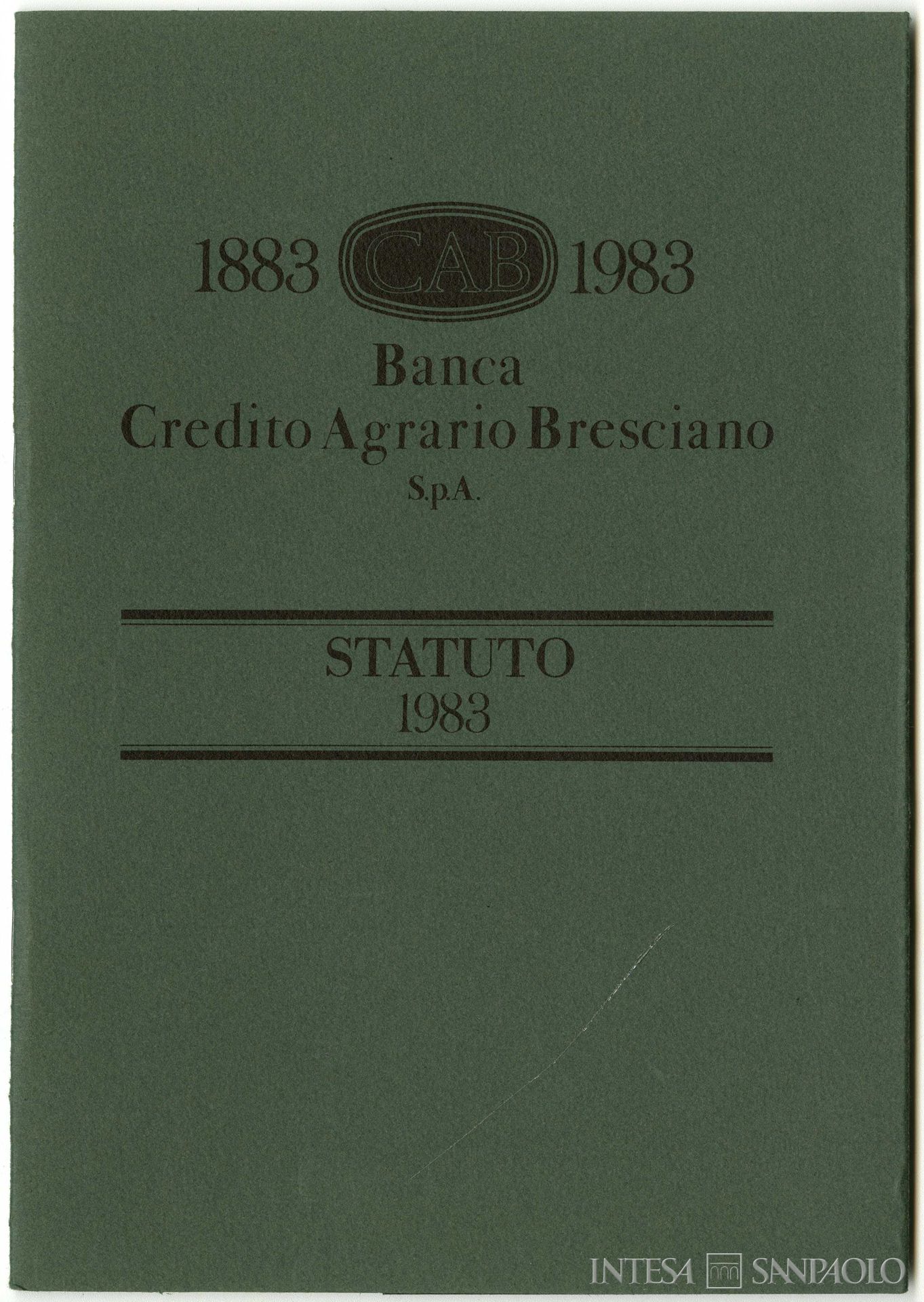 Credito Agrario Bresciano, statuto del 1983, centenario della banca