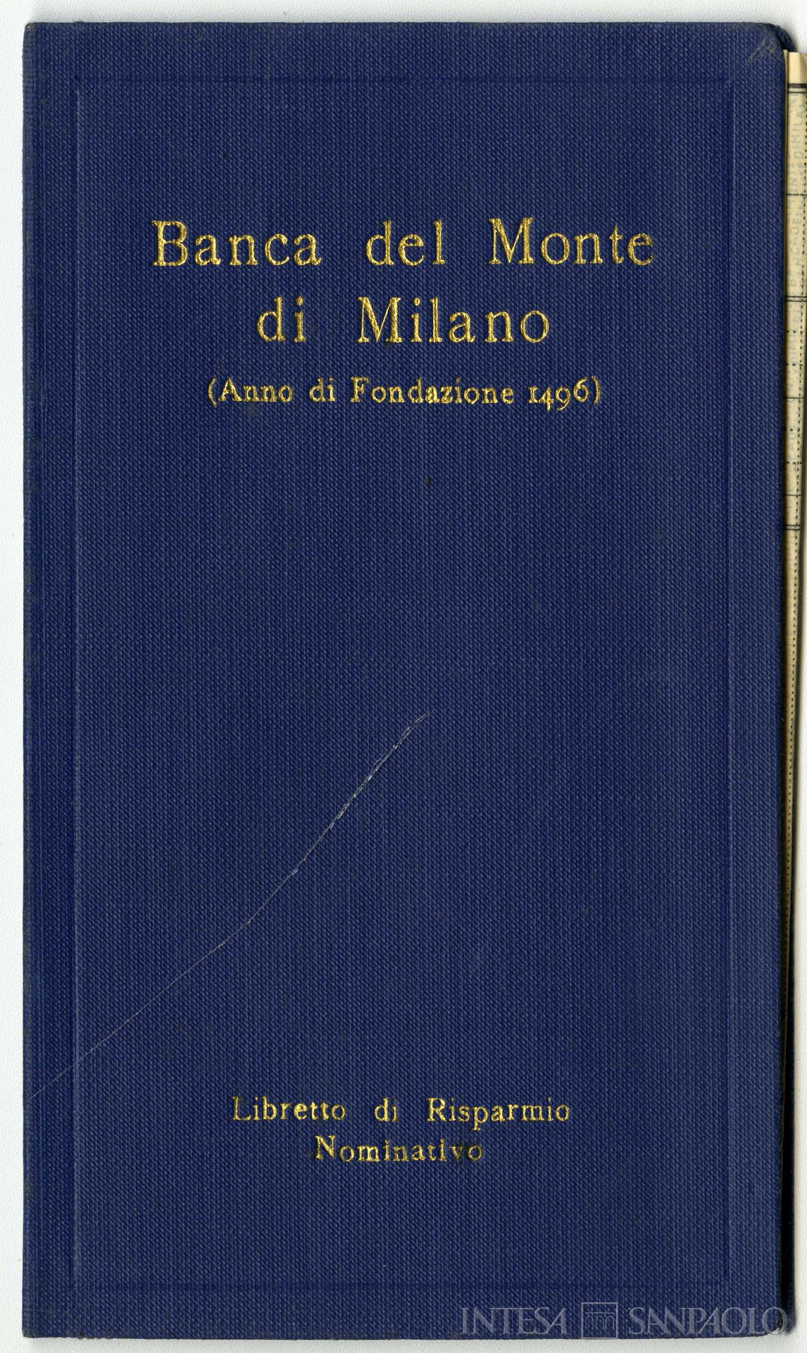 Banca del Monte di Milano - Monte di Pietà di Milano, libretto di risparmio nominativo, s. d.