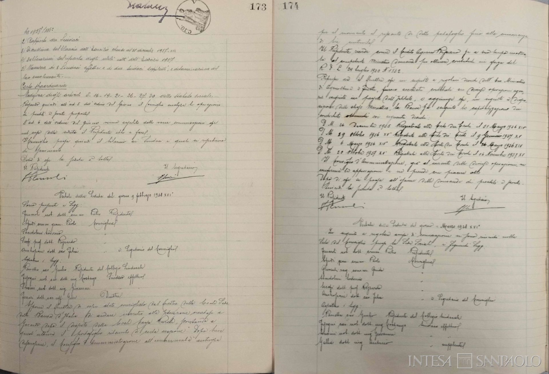 Cassa Rurale ed Artigiana di Gavardo, delibera del CdA del Credito Agrario Bresciano a favore dell'intervento finanziario a favore dell'istituto, 9 febbraio 1938