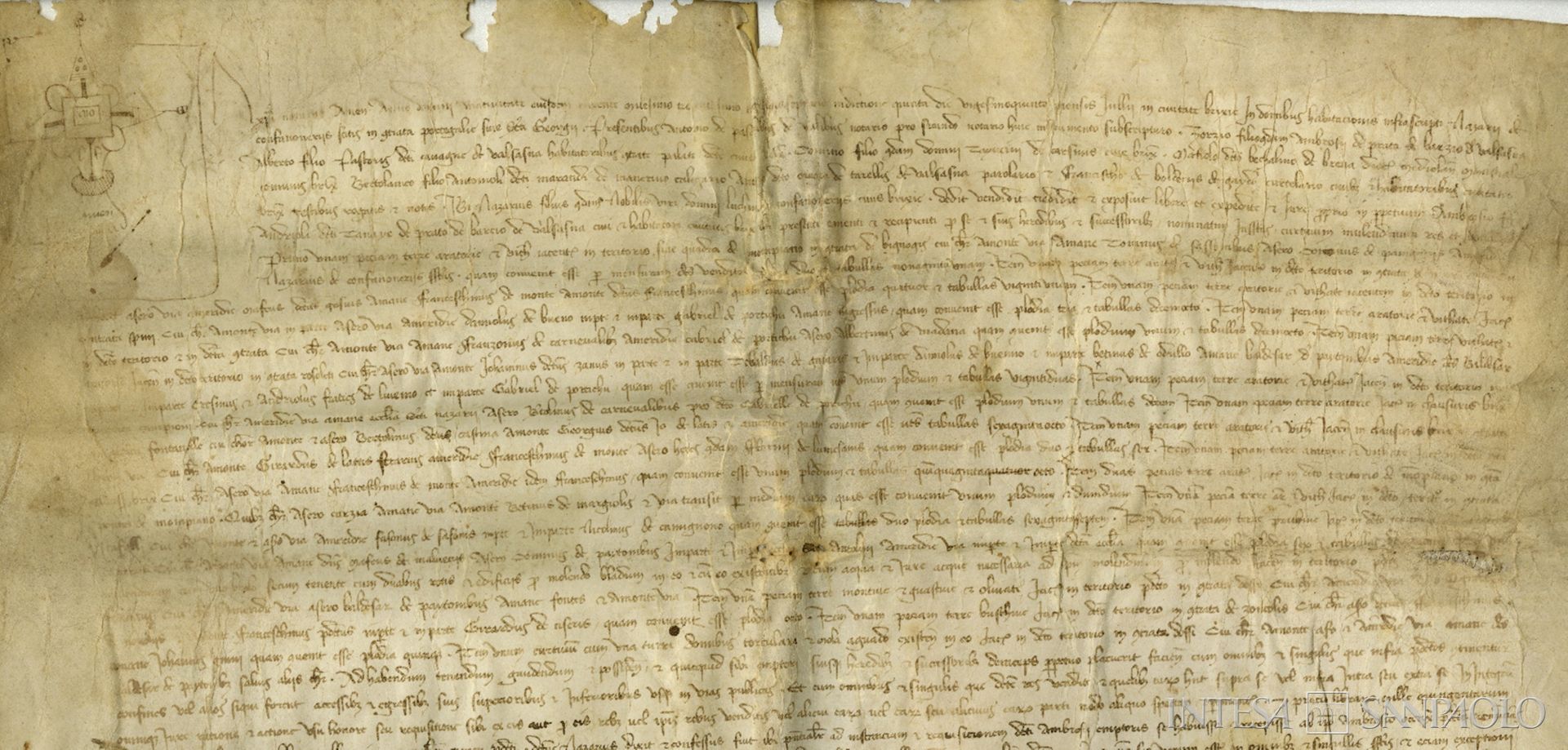 Monte Vecchio di Pietà di Brescia, Pergamena sull'eredità di Galeazzo da Prato, 1397
