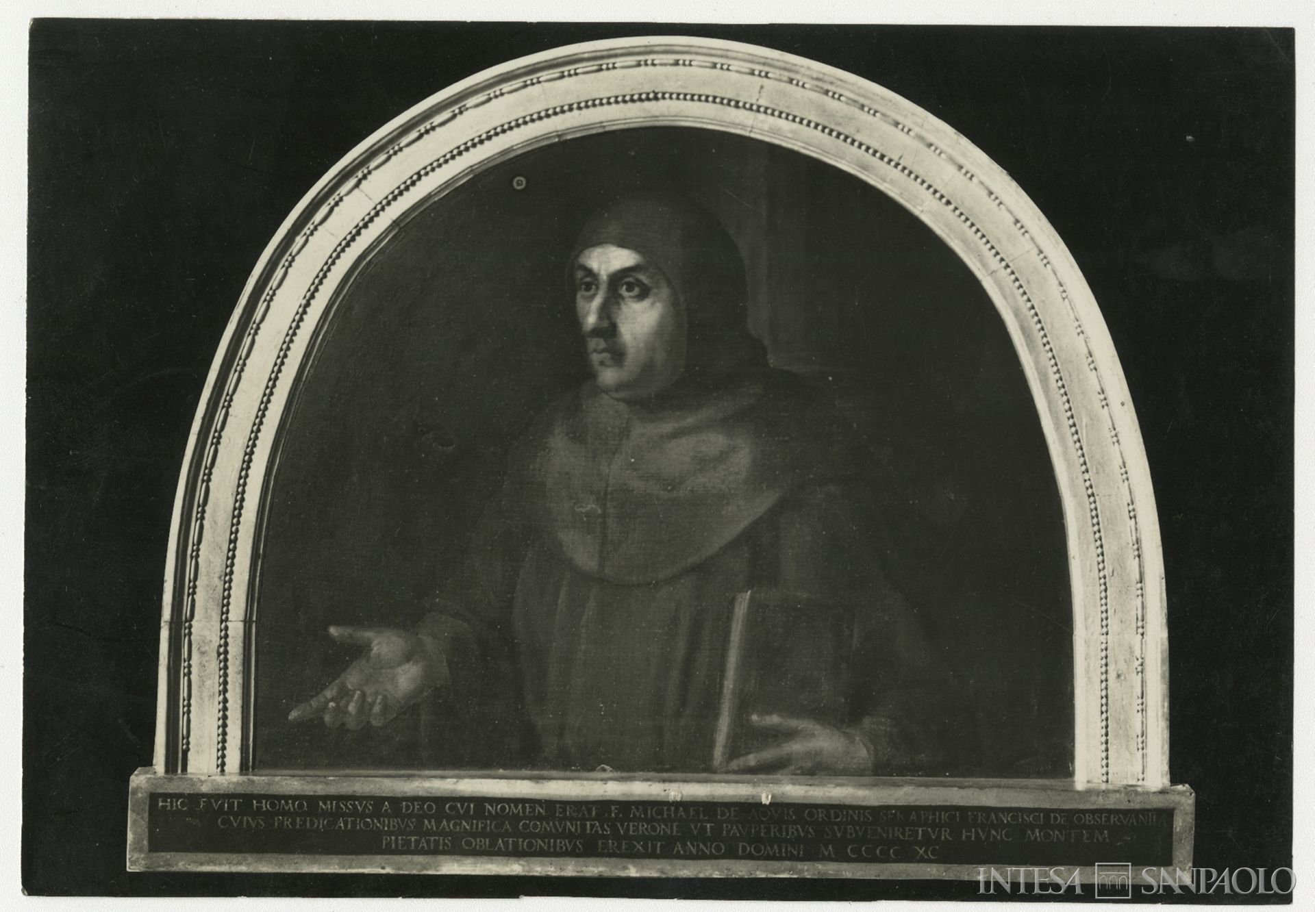 Monte di Pietà di Brescia, riproduzione fotografica della tela Ritratto di Michele da Acqui conservato nel palazzo del Monte di Pietà di Verona, fine XVI secolo