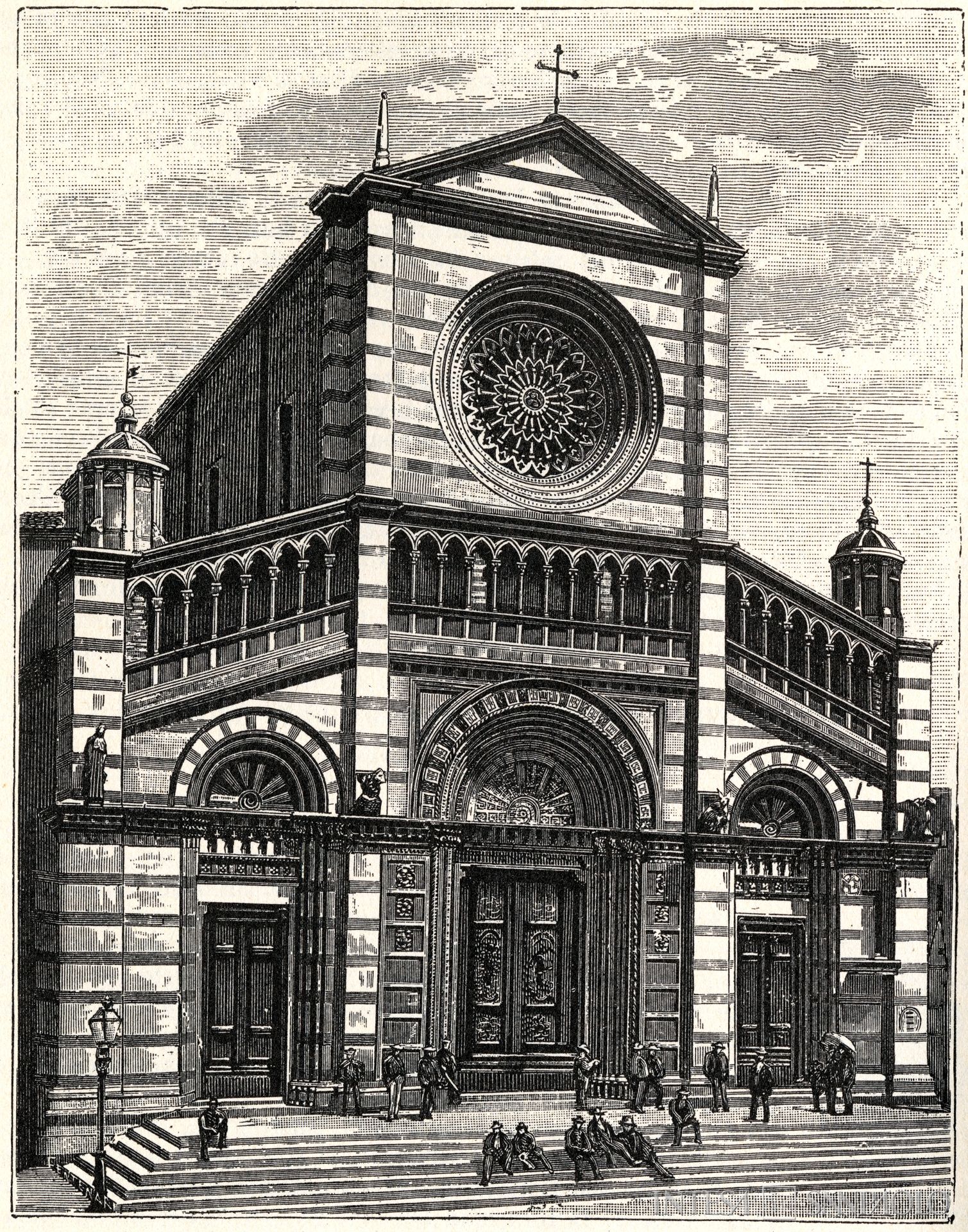 Banca Popolare di Grosseto, veduta della facciata della Cattedrale, da Archivio Storico Intesa Sanpaolo, Sezione Bibliografica, La patria. Geografia dell'Italia. Arezzo Grosseto, Siena e Livorno, Banca Popolare dell'Etruria, 1981, p.86