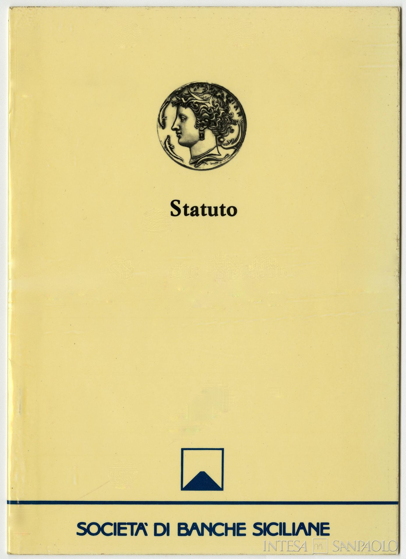 Società di Banche Siciliane, frontespizio dello statuto, 1991