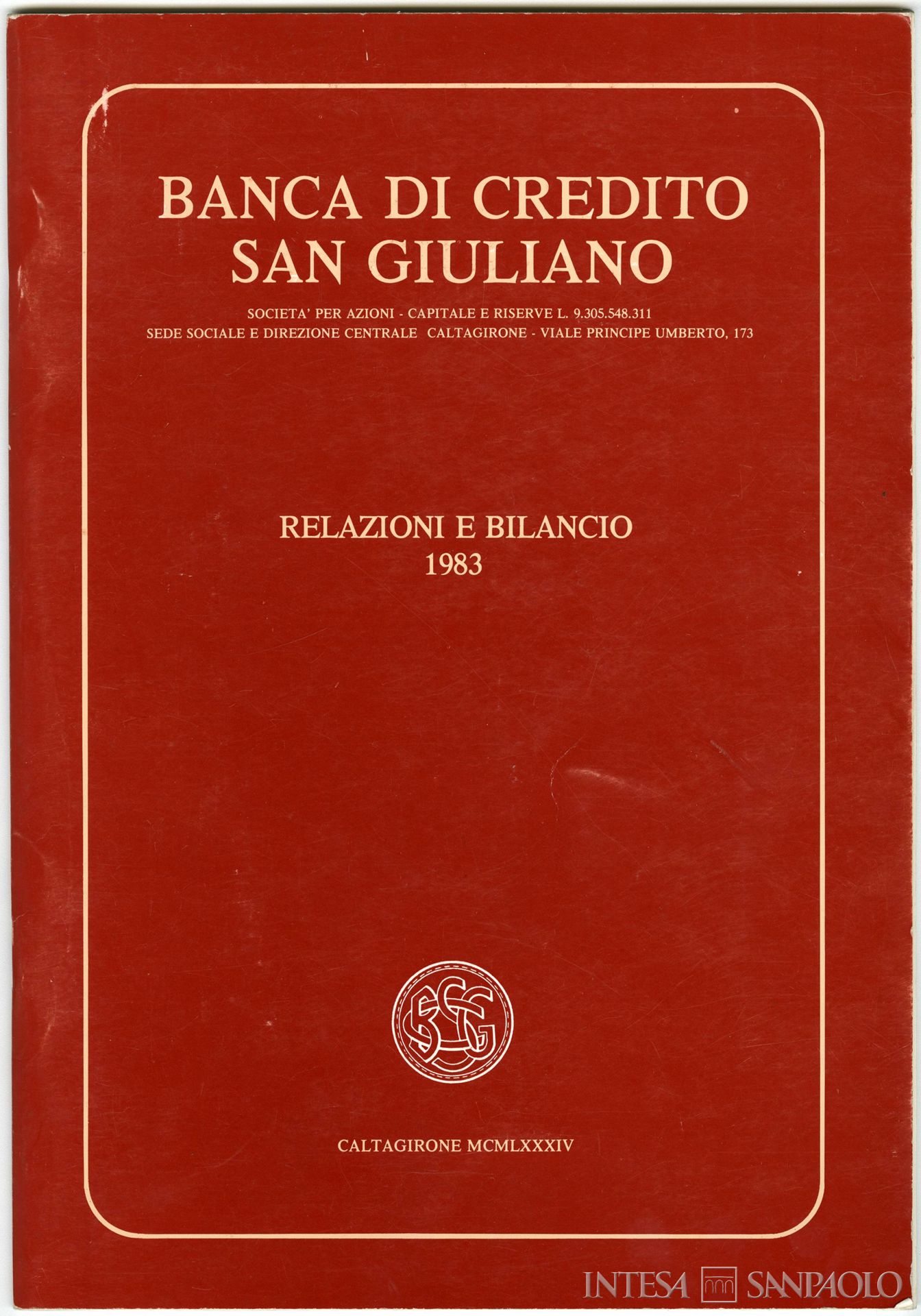Banca di Credito di San Giuliano, opuscolo Relazione e bilancio 1983, 1984